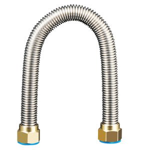 ท่อสแตนเลสแบบลูกฟูก 1/2 นิ้ว แบบยืดหยุ่นสำหรับเครื่องทำน้ำอุ่น โถสุขภัณฑ์ น้ำร้อน น้ำเย็น แรงดันสูง ป้องกันการระเบิด - Product Image 1