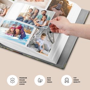 Álbum DE FOTOS 4x6 de capacidad extra grande con capacidad para 600 imágenes verticales horizontales álbum de fotos de boda familiar cubierta de PU logotipo impreso - Product Image 5