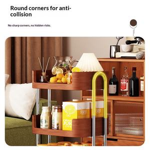 Carrito <span class=keywords><strong>de</strong></span> Almacenamiento Estilo Vintage para Aperitivos, Mueble <span class=keywords><strong>de</strong></span> Almacenamiento Móvil para Sala <span class=keywords><strong>de</strong></span> Estar, <span class=keywords><strong>Mesa</strong></span> <span class=keywords><strong>de</strong></span> Centro y Sofá, Aparador - Product Image 4