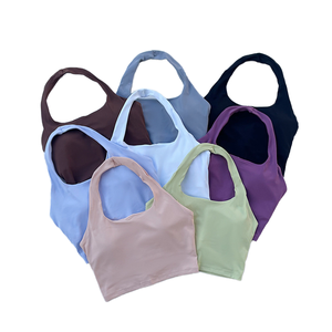 Tank Top Olahraga Pendek Wanita Berkerut Multi-warna Ramah Kulit Bernapas untuk Yoga Kebugaran Pakaian Dalam & Luar Kamisol - Product Image 1