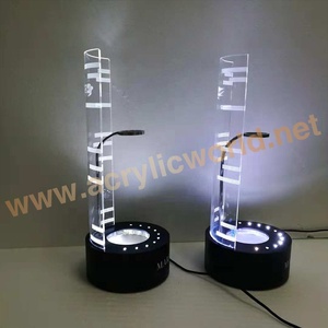 LED Illuminated Acrylic Wine Bottle Glorifier Display Stand Single Bottle Light-Up Base for <b>Bar</b> Counter - Product Image 2