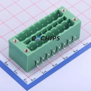 KF2EDGKRHM-5.0-2*8P Plug-in Terminal Block Bent Lead Through Hole,P=5mm Board-to-Board / Socket - Closed Screw Fixing 5mm Green - Product Image 1