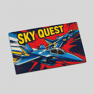 Écusson tissé personnalisé AWELLS avec logo d'aviation Sky Quest pour vestes de pilote et accessoires d'aventure - Product Image 1