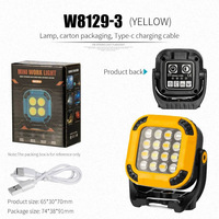 Lampe de camping LED COB multifonctionnelle rechargeable, lampe de travail d'urgence magnétique, source d'alimentation CC pour réparation automobile, IP65, multicolore, ABS