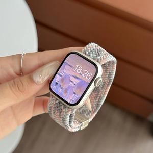 Pour <span class=keywords><strong>Apple</strong></span> <span class=keywords><strong>Watch</strong></span> IWatch10 9 8 <span class=keywords><strong>Bracelet</strong></span> de montre avec tissage en nylon élastique pour <span class=keywords><strong>Apple</strong></span> <span class=keywords><strong>Watch</strong></span> Ultra2 <span class=keywords><strong>Bracelet</strong></span> de remplacement à boucle magnétique - Product Image 2