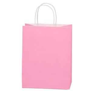 Bolsas Pequeñas de Papel Kraft Rosa con Asas para Regalos de Cumpleaños, Bodas, Fiestas, Compras, Negocios, Manualidades y Regalos - Product Image 1