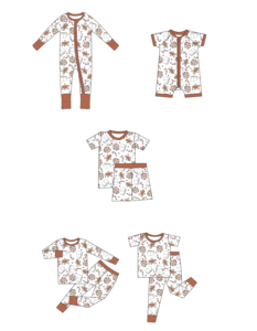Pigiami per Bambini Qingli OEM Senza Quantità Minima, Personalizzabili con Stampe Natalizie e Motivi di Biscotti al Latte, Set di Pigiami in Bambù all'Ingrosso - Product Image 1