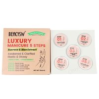 Set de manucure en 5 étapes avec extrait de café au beurre de cacao-Kit de soin des mains nettoyant exfoliant et nourrissant pour une peau douce et lisse