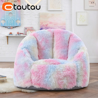 OTAUTAU Pouf pour enfants de 3 à 5 ans avec rembourrage en éponge compressée, fauteuil moelleux en fausse fourrure, canapé, pouf, chaise d'angle, lavable SF302