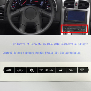 Autocollant de réparation des boutons du panneau de climatisation, rectangulaire, adhésif en PVC noir, pour Chevrolet Corvette C6 2005 2013 - Product Image 4