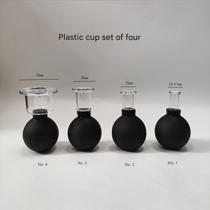 Ensemble de ventouses pour le visage et le corps, 4 ventouses en verre à aspiration sous vide, soulagement de la <span class=keywords><strong>cellulite</strong></span>, massage, spa, utilisation à domicile - Product Image 2