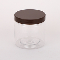 Aangepaste Groothandel 4 Oz 8 Oz 16 Oz Lege Container Doorzichtig Voedsel Blik Huisdier Plastic Pot Met Eenvoudig Open Deksel Schroefdop Voor Snoepkoekje