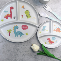 Assiette d'apprentissage incassable pour enfants, ensemble de vaisselle pour bébé, assiettes divisées, bols, tasses, couverts, compartiments, plateau à collation