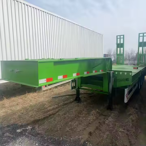 Heavy-Duty Articulated Low-Bed Semi-<b>Trailer</b> White Large <b>Commercial</b> <b>Truck</b> <b>Trailers</b> - Product Image 3