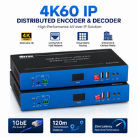 Extender KVM HDMI 4K60 Performa Tinggi Melalui CAT5e hingga 120m, Pengontrol Video Wall Terdistribusi IP untuk Pusat Komando