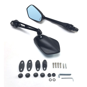 Rétroviseur latéral de moto noir à bras creux, tête sphérique en acier inoxydable, réglable multi-angles, ensemble de rétroviseurs pour moto - Product Image 1