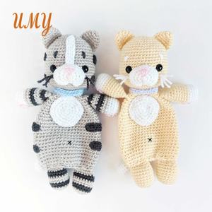 Gatito de ganchillo hecho a mano, juguete suave para bebé, edredón para dormir Doudou, gato, vey Lovey - Product Image 1