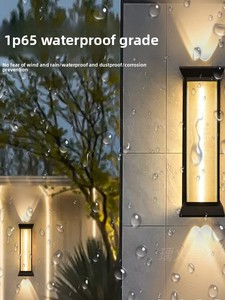 โคมไฟติดผนังอลูมิเนียมกันน้ำสำหรับภายนอกอาคาร มาตรฐาน IP65 เหมาะสำหรับผนังภายนอก ระเบียง เสา ประตู และลานวิลล่า - Product Image 3