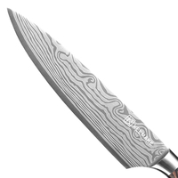 Keemake 8 Inch Koksmes Laser Damascus Patroon 5cr15 Roestvrij Staal Pakka Hout Handvat Milieuvriendelijke Tweexter Keuken