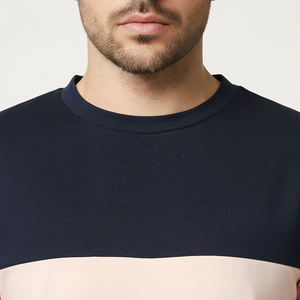T-shirt en tricot surdimensionné pour homme, couleur unie, manches courtes, col rond, 230g, MOQ 5 pièces - Product Image 1