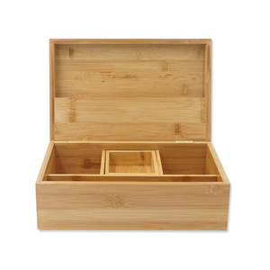 Bamboo wood Stash Box with Ultimate Rolling Tray - Smoking Accessory  Tobacco and Herbal Storage Box with Shelf