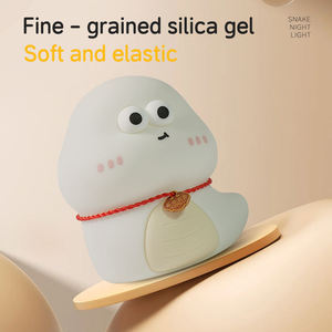 Colorful Cute Snake Silicone Night <b>Light</b> USB Charging Soft LED Tap Control Dimmable Kids Baby Bedroom Night <b>Lamp</b> - Product Image 6