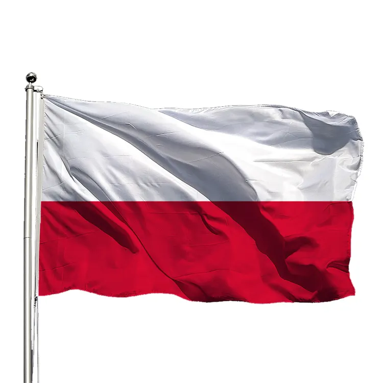 Schlussverkauf 68D Polyester Land Welt Polnisch 90 × 150 cm Annahme individuelles Design Polen 3 * 5 Fuß Flagge