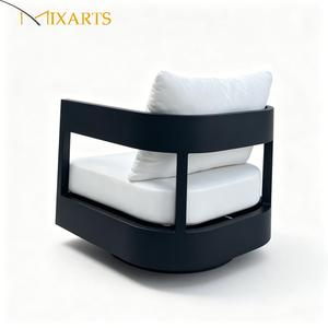 Fauteuil de <span class=keywords><strong>jardin</strong></span> pivotant de luxe personnalisable en aluminium, avec <span class=keywords><strong>coussin</strong></span> imperméable à séchage rapide pour terrasse et <span class=keywords><strong>jardin</strong></span> - Product Image 4