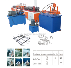 Gypsum Board <strong>Ceiling</strong> <strong>T</strong> Grid Main Tee Cross Tee <strong>Section</strong> Aluminium Channel Cold Roll Forming <strong>Machine</strong> - Product Image 1