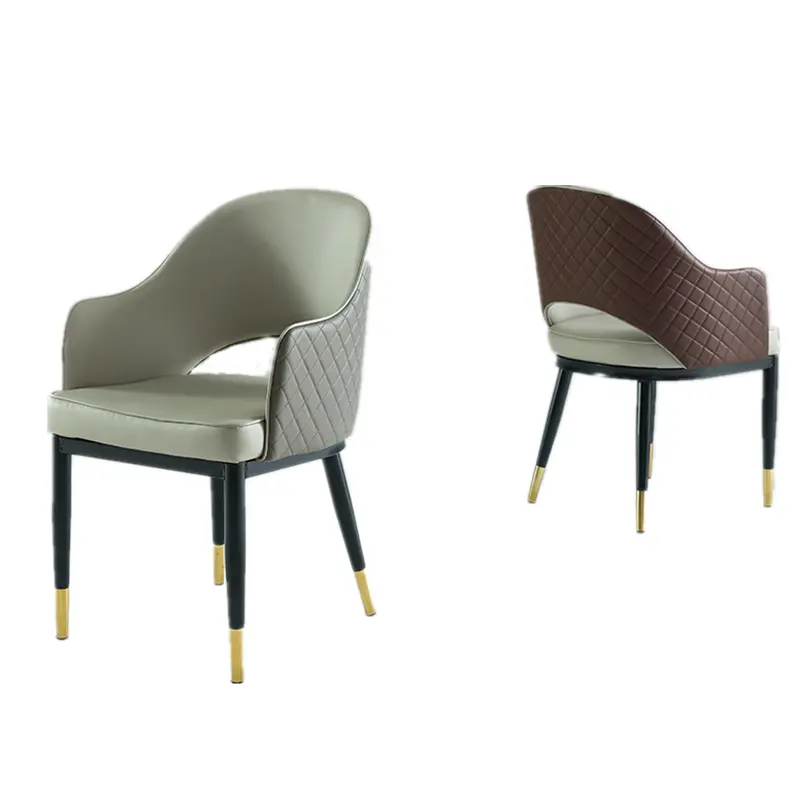 Nouveau mobilier de maison avec dossier rembourré, fauteuil confortable en velours, chaise de salle à manger en corde tissée