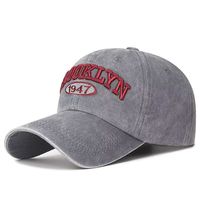 Gorra de Béisbol Vintage de Algodón Lavado, Bordado Brooklyn 1947, Gorra Estilo Dad Ajustable, Gorras de Béisbol Retro Desgastadas para Hombre y Mujer