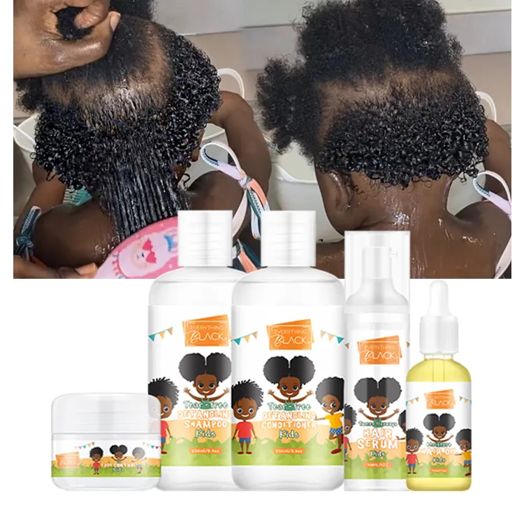Everythingblack Private Label Extreme Feuchtigkeit Lockiges Haar Pflege Produkte Für Kinder