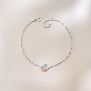 Pulsera Ajustable de Cadena con Eslabones de Moda, Diamantes Sintéticos, Oro Blanco de 18K, Joyería Permanente Inalterable para Mujer, Venta al por Mayor - Product Image 2