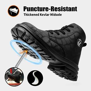 Botas De Trabajo Para Senderismo Parte Superior De Cuero Suela De Goma Punta Ancha Resistentes Al Desgaste Antideslizantes - Product Image 3