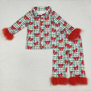 Pyjamas en fourrure rouge pour filles, enfants, femmes, ensemble familial pour Noël, maman et moi - Product Image 6