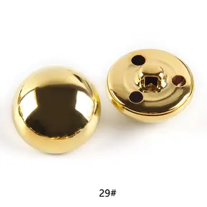 Botón de mango de costura de Metal y latón, botón de latón antiguo con Logo en relieve para prendas de vestir