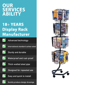 Sắt bốn tầng xoay Lưu ý cuốn sách & thiệp chúc mừng Rack hiển thị với bánh xe - Product Image 2