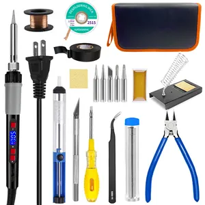 <span class=keywords><strong>Soldador</strong></span> eléctrico con pantalla LCD <span class=keywords><strong>de</strong></span> 60W, 110, 240V, temperatura ajustable, soldadores eléctricos, llave personalizada OEM, potencia CHINA - Product Image 1