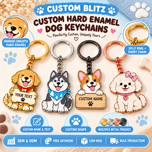 Porte-clés personnalisés en émail dur pour chien, porte-clés avec nom de chiot personnalisé - Product Image 4