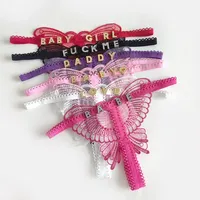 String de lingerie sexy à entrejambe ouvert en forme de lettre papillon