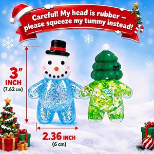 ของเล่นบีบคลายเครียดรูปซานตาคลอสและหนูน้อยหมวกแดงสำหรับคริสต์มาส พร้อมโลโก้สั่งทำได้ - Product Image 2