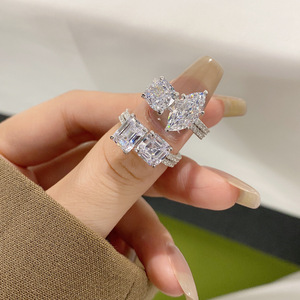 Bague de fiançailles scintillante en argent Sterling 2022 AAAAA avec pierres précieuses en zircon cubique pour femmes, <span class=keywords><strong>Solitaire</strong></span> en <span class=keywords><strong>diamant</strong></span>, tendance 925 - Product Image 2