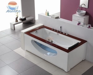 Baignoire acrylique encastrable Whirlpool avec massage par air et cascade, hydrothérapie, <span class=keywords><strong>spa</strong></span> japonais chauffé pour intérieur/extérieur - Product Image 6