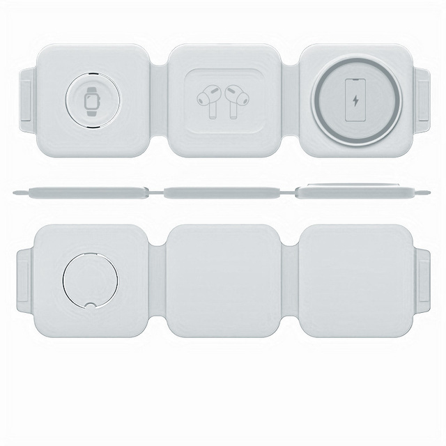3 in 1 Wireless Magnetic Portable Charger Foldable Charger 2026 New Factory Price Multifunctional 15W Wireless Phone Charger