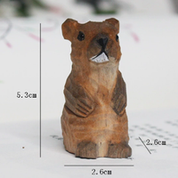 Jouet en bois sculpté en forme de marmotte, jouet créatif en bois en forme de marmotte