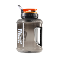 Bouteille d'eau de sport grande capacité 74oz/128oz sans BPA en Tritan, pour la gym, à boire directement, écologique, avec marqueur de temps et sangle portable