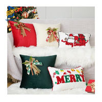 Housse de coussin de luxe pour Noël, rouge et vert, motif de cloche, décoration de la maison, cadeau de Noël, design de coussin