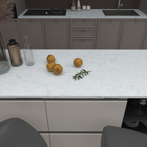 Paneles de Pared de Cuarzo Blanco Calacatta, Diseño Moderno con Vetas Largas, Losa de Mármol Artificial, Encimeras de Cocina de Cuarzo - Product Image 1
