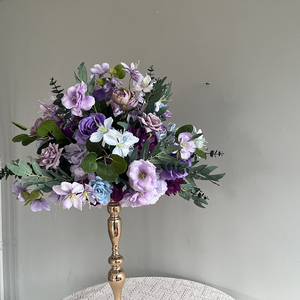 Boule artificielle violette fleurs décor fleurs artificielles centres de table mariage boules de fleurs artificielles <span class=keywords><strong>Rose</strong></span> - Product Image 3
