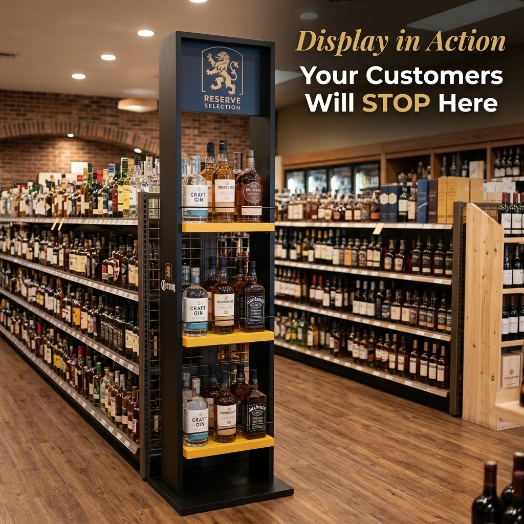 Custom Wooden Wine Display Rack 3 Tier Floor Standing Beer Bottle Display Stand OEM Wholesale for Liquor Store Supermarket Bar — view 1